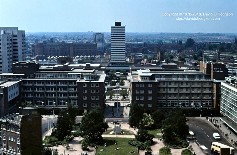 Broadgate Square, Coventry, from the Cathedral Tower